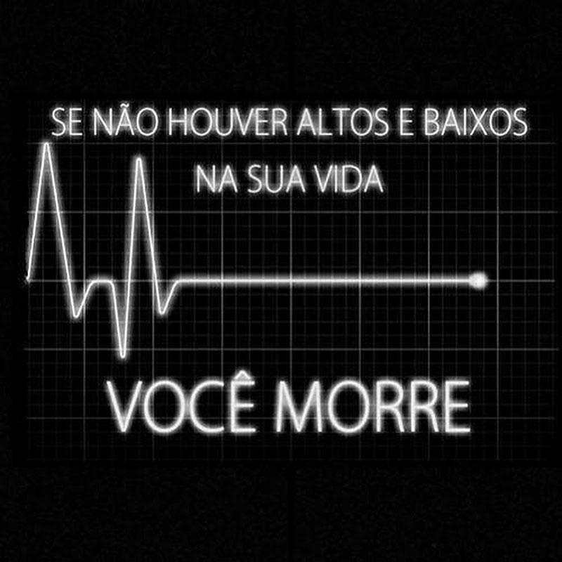 Se não houver ALTOS e baixos na sua vida, você morre.