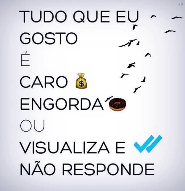 Tudo que eu gosto é Caro e Engorda ou Visualiza e Não Responde ????????????