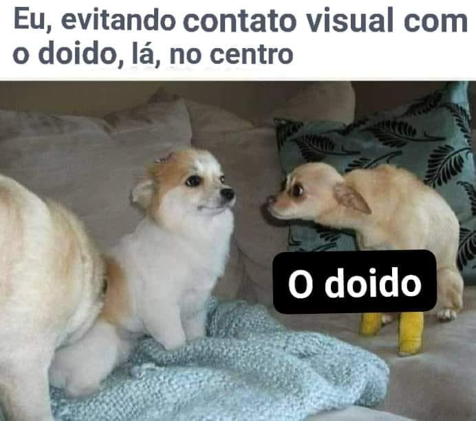 Eu evitando contato visual com os doido.
