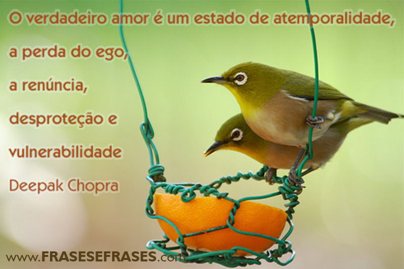 O verdadeiro amor é um estado de atemporalidade, a perda do ego, a renúncia, desproteção e vulnerabilidade.