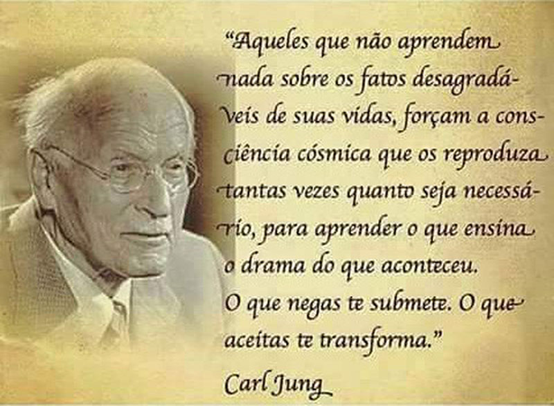 Aqueles que não aprendem nada sobre os fatos desagradáveis de suas vidas, forçam a consciência cósmica que os reproduza tantas vezes quanto seja necessário, para aprender o que ensina o drama do que aconteceu.  O que negas te submete. O que aceitas te transforma.
