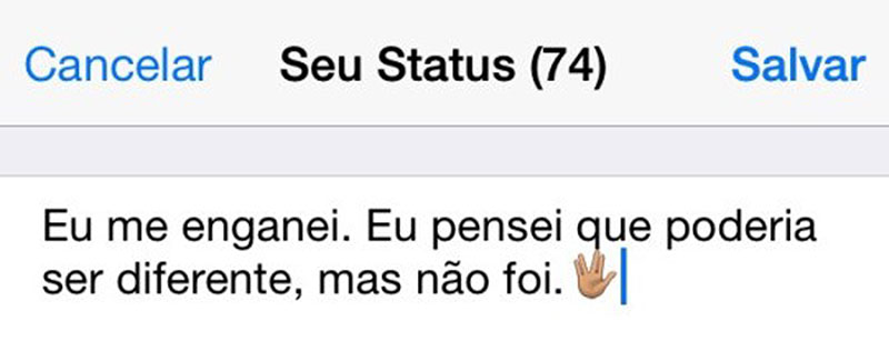 Eu me enganei. Eu pensei que poderia ser diferente, mas não foi.